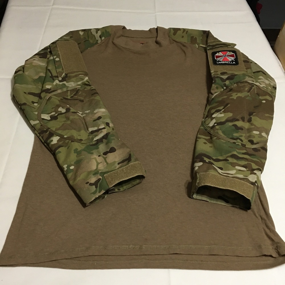 TRU-SPEC Long Sleeve Combat Shirt Mens XL Regular Cordura Camo Multicam Patch
